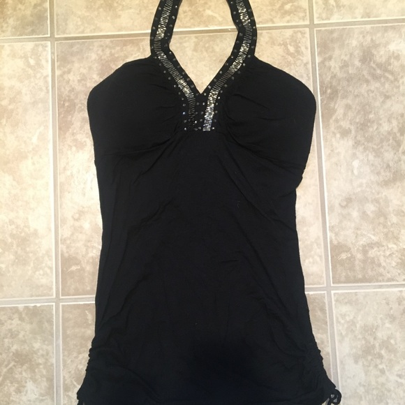 GUESS beaded plunge halter top - Picture 2 of 3